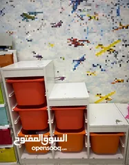  1 رفوف تخزين مكونه من ست أرفف بلون برتقالي من ايكيا IKEA 6-Shelf Orange Storage .  Rack