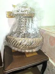  4 ثريات كىيستال مستعمل بحاله متوسطة
