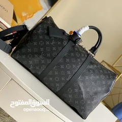  1 LV Keepall Bandouliere 45/50/55 Travel Bag in Monogram Eclipse Canvas And Cowhide Leather