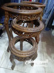  25 طقم طربيزات زان حفر دمياطي بحاله الوكاله ناقصه زجاج وبس عندي طقمين بسعر 120 دبنار