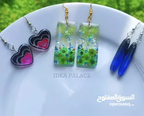  5 Hand made resin earrings,pendants