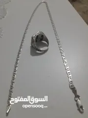  1 خاتم وسنسال فضه البيع