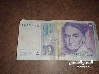  1 ورقة نقدية نادرة من فئات 10 دوتش المانيا