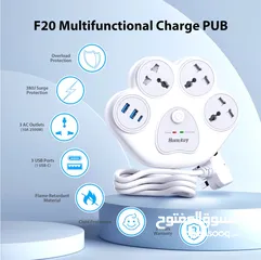  10 Huntkey SZN307C F2O Charger Pub Station Surge Protect Power Strip 1.5M وصلة كهرباء هانتكي
