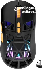  1 SOLAKAKA SM802 RGB Tri-Mode Gaming Mouse ماوس لاسلكي جيمنغ