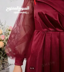  3 فستان سهرة ستان احمر