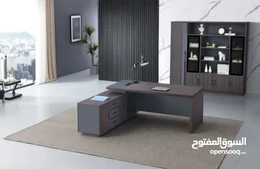  27 مكتب اداري قياس مترين مع جانبية وطاولة وادراج شامل التوصيل