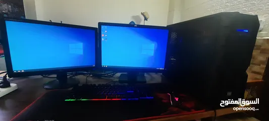  3 جهاز pc للبيع i5 3th اي فايف جيل الثالث GTX 1050TI 4gb مع شاشتين.