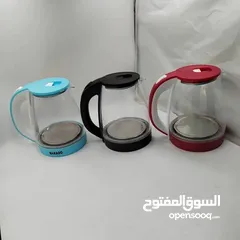 5 ابريق تسخين ماء غلاية ماء زجاج بايركس 2 لتر مع قاعده غلايه لتسخين و غلي الماء
