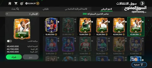  2 حساب فيفا موبايل قوي 94 لاعبين اساطير