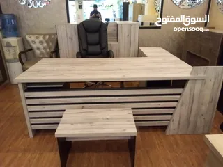  24 مكتب خشب لامينت 140*70 مستورد مع جانبية وطاولة وسط بسعر المصنع تفصيل جميع القياسات والموديلات