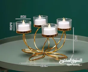  6 crystal  candle holder