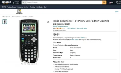  10 Texas TI-84 Plus C Graphing Calculator