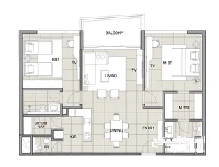  1 شقة فاخرة للبيع في مسقط هيلز (مشروع لافي) / غرفتين نوم/ Apartment for sale in Lavie project