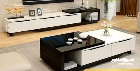  2 طاولة تلفزيون ، طاولة وسط ، مساعدات للبيع كامل
