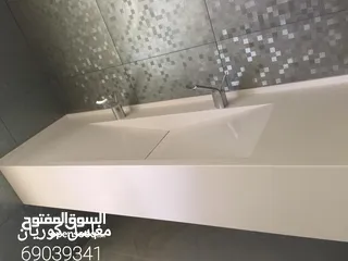  1 كونترات استقبال ومغاسل كوريان رخام صناعي  Reception counter  and kitchen