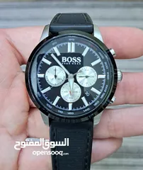  1 ساعة رجالي مميزة HUGO BOSS  اصلية 100% بحالة الوكالة استخدام خفيف جدا معها الكرتونة وكتالوج الشركة