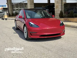  10 تسلا MODEl مج 3 موديل 2021 ستاندر بلس خمري داخل ابيض بحالة الوكاله فحص كامل حرره
