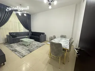  1 للإيجار الشهري شقة مفروشة غرفتين وصالة في عجمان النعيمية أبراج السيتي تاور