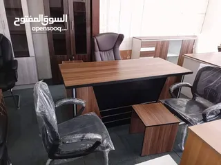  12 اقوى العروض على الأثاث المكتبي  مكتب مدير قياس 170سم مع جانبية وادراج وطاولة بسعر منافس فقط 75دينار