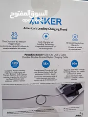  4 Anker Caple C to C وصلة شحن انكر تايب سي  تعمل على اجهزة سامسونج جميعها مع اجهزة ايفون من فئة ال 15