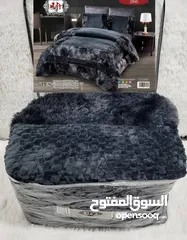  6 لحاف فرو شعره طويله منفوخ مكون من 6 قطع ثقيل على طراحه ربل دائري