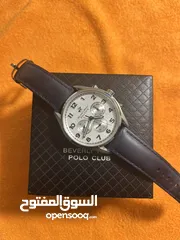  10 ساعة بولو رجالية B.H. Polo Club Matteo Multifunction Dark Blue Leather White Dial For Men
