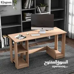  4 ميز مكتبي خشب mdf لون بيجي اوف وايت