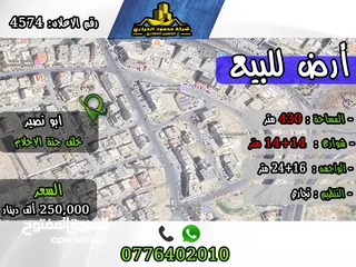  1 رقم الاعلان (4574) ارض تجارية للبيع في منطقة ابو نصير