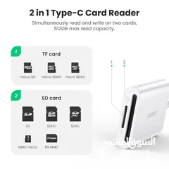  2 UGREEN CM265 USB C Card Reader وصلة يوجرين قارىء ميموري TF CARD\ SD CARD