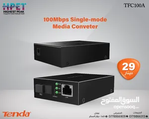  1 Tenda TFC100A محول وسائط أحادي الوضع بسرعة 100 ميجابت في الثانية
