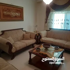  1 طقم كنب تقيل استخدام خفيف مع طقم سكملات خشب زان كامل