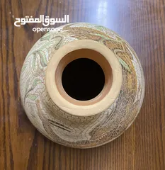  3 مزهرية - فازة فخار مزخرفة بالخزف