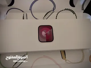  5 ساعة ابل الاصدار التاسع 9 باللون الزهري   Apple Watch Series nine 9 In Color Pink