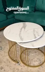  8 طقم طاولات متداخلة مودرن رخام فخم   سطح رخامي فاخر يعطي لمسة أنيقة وراقية  قاعدة معدنية