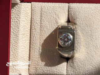  7 خاتم فضه رجالي 925 حجر الموزنايت الطبيعي أعلى جوده لنفس الحجر مع شهاده مخبرية GLS  وزن الحجر 2 قيراط