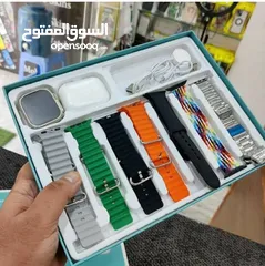  1 بكج عملاق ساعة ابل اخر اصدار مع سماعة ايربورد ابل و7 كساتك هدية