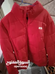  8 جاكيت هيرا بامب اصلي لونه احمر يلبس لحد xl