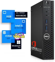  4 Dell OptiPlex 3060 Micro & 22′′ Monitor Intel i5 Gen 8 Six Core 2.1GHz 16GB  RAM 512GB M.2 SSD Win 1