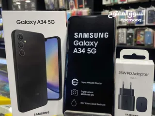 6 جهاز جديد مكفول سنة Samsung A34 5G رام 16 جيجا 128 متوفر توصيل
