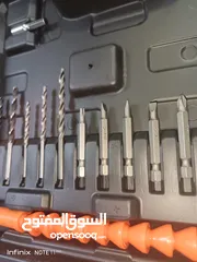  7 حقية صندوق درل شحن  صخري ماركة TOP مع بطارتين 36 فولت  و 21 راس لكافة الاستخدامات  المنزليه