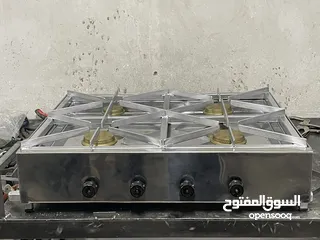  4 غاز ستانليس اربع عيون واربع مفاتيح متين جداً مصنوع بأتقان وحرفية عالية مخصص للمنازل والمطاعم.