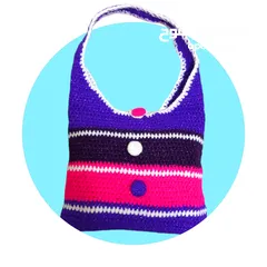  1 COLORFUL CROCHET TOTE BAG