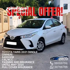  1 TOYOTA YARIS 2021 1.5L (SINGLE OWNER : AGENT MAINTAINED) EXCELLENT CONDITION! URGENT SALE!