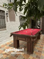  9 طاولة بلياردو 8 قدم رخام ايطالي 4سم خشب سوليد ثقيل فرش يعتبر جديد للبيع