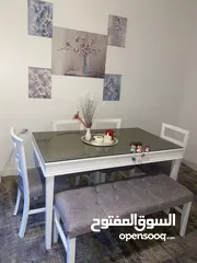  1 طاولة سفرة 6 مقاعد