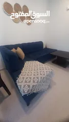  2 طقم كورنر حرف L  مع طاولة وسط
