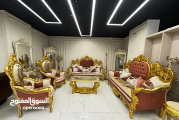  8 طقم كنب New classic استيرادمصري تفصيل9 مقاعدمصنوع من اجود انواع الخشب الزان الصلب  بالكامل