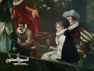  4 لوحة انكليزية رائعة قديمة رسم على كانفا