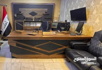  8 مكتب اداري مميز 140*70 تفصيل خشب لامينت مستورد مكفول بسعر المصنع موديلات فخمه مميزة بأقل الاسعار